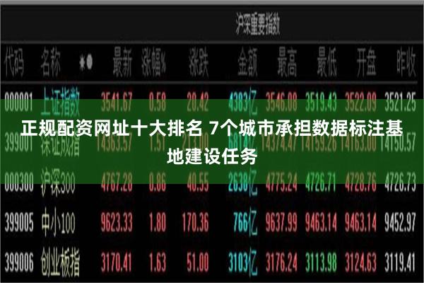 正规配资网址十大排名 7个城市承担数据标注基地建设任务